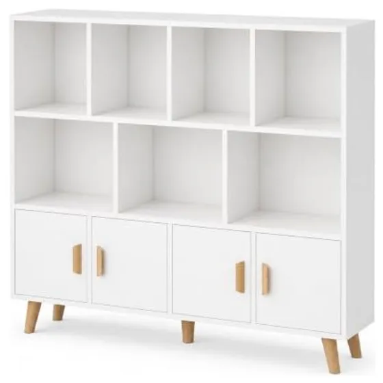 OSCHF 11-Cube Bookcase with Doors – White