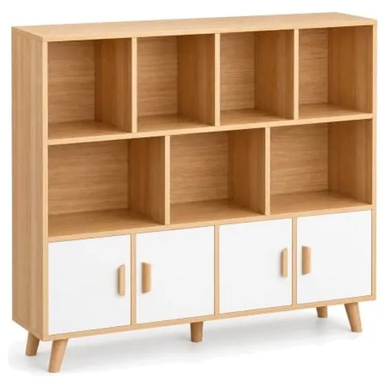 OSCHF 11-Cube Bookcase with Doors – Oak & White